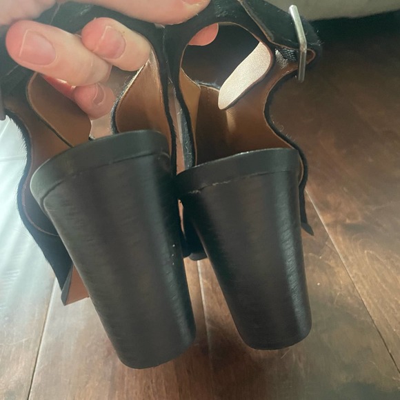 new TRASK Calf Hair Peep Toe Sling Back Booties size 6.5 - Picture 2 of 5